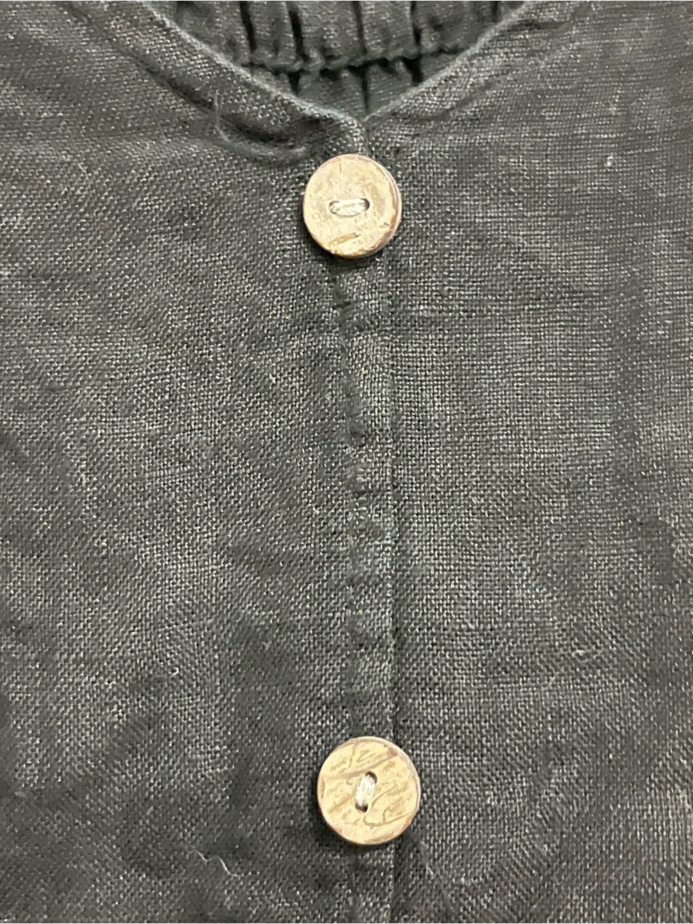 Terzo Millennio Relaxed Black Linen Button-Front Tunic - Picture 6 of 9